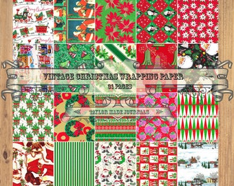 Christmas Wrapping Paper, Christmas Junk Journal Kit,-31 Page, Printable Junk Journal Kit, Christmas Junk Journal Kit, Christmas Digital