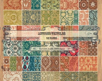Antique Textiles, Set 1- 36 Page,Junk Journal Kit, Digital kit,Medieval Junk Journal Kit, Renaissance Junk Journal Kit,Renaissance Textiles