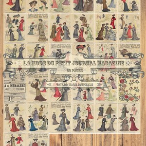 Revista La Mode du Petit Journal - 40 páginas, kit digital, kit de diário de lixo, kit de diário de costura, kit de costura para impressão