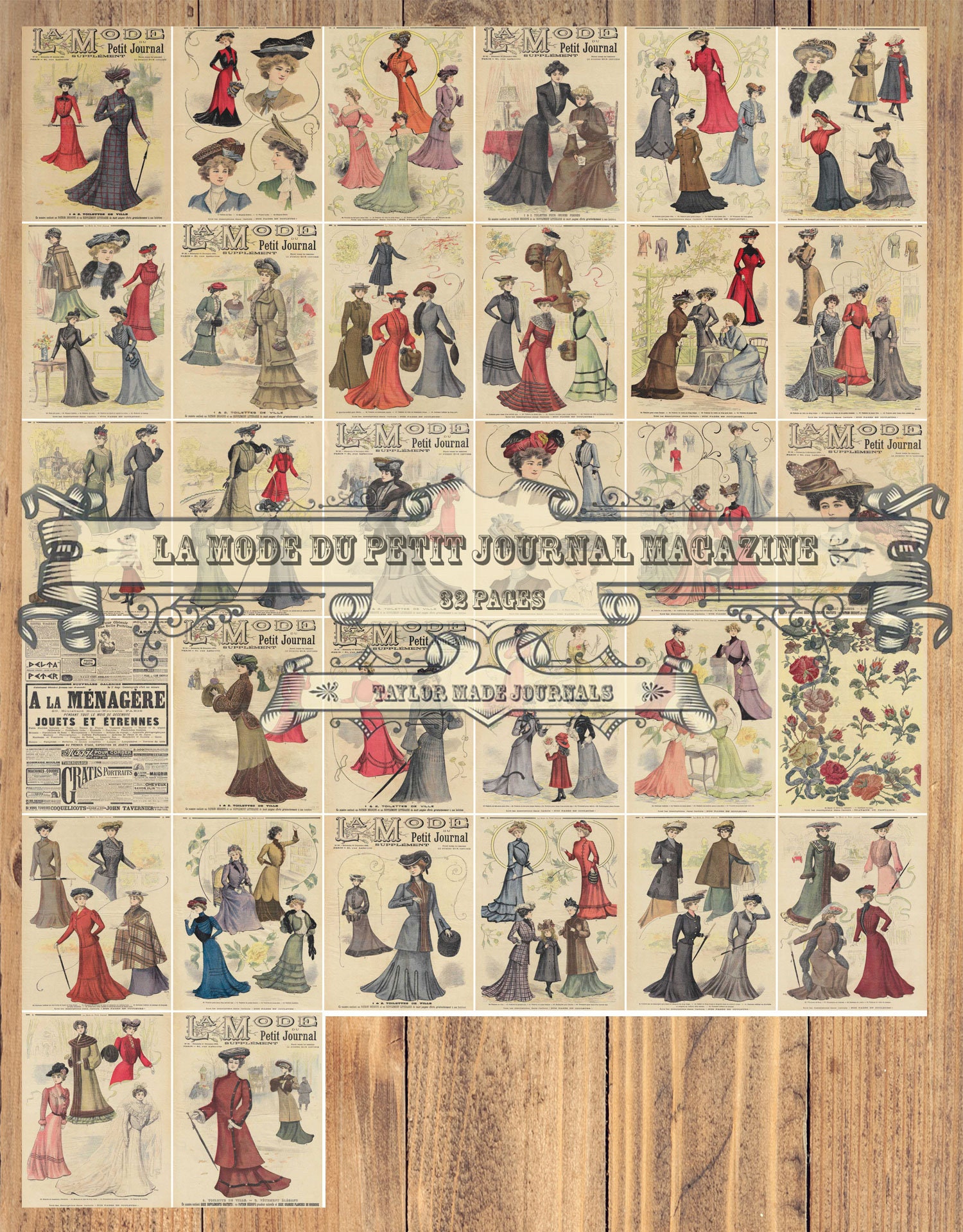La Mode du Petit Journal Magazine - 40 Page, Digital Kit, Junk Journal Kit, Sewing Junk Journal Kit, Sewing Printable Kit