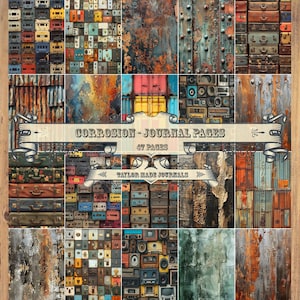 Corrosion, Junk Journal Papers -47 Full Sized Pages, Junk Journal Kit ,Grungy Digital Kit, Collage Paper, Steampunk, Grungy Digital Papers