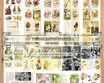 Easter Ephemera, Easter Junk Journal Kit - 23 page, Easter Junk Journal Kit, Easter, Easter Printable, Digital Junk Journal Kit