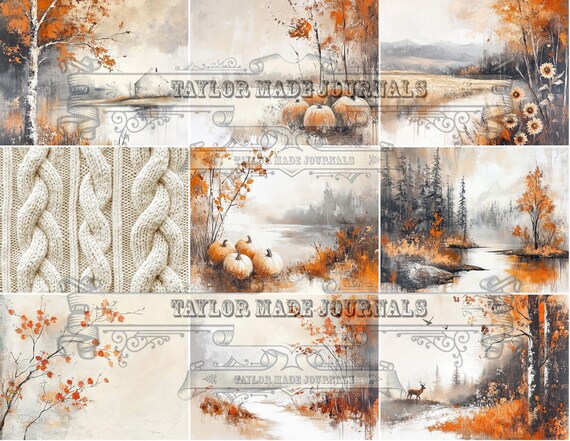 Novemberrr, Herbst Junk Journal Kit - 48 Seite, digitaler Download
