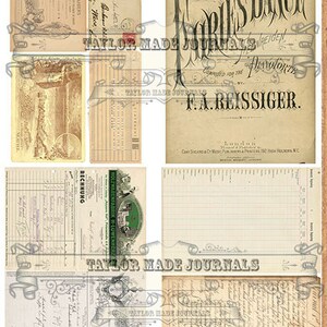 Vintage Paper Ephemera , SET 2 - 20 Page, Junk Journal Kit, Digital ...