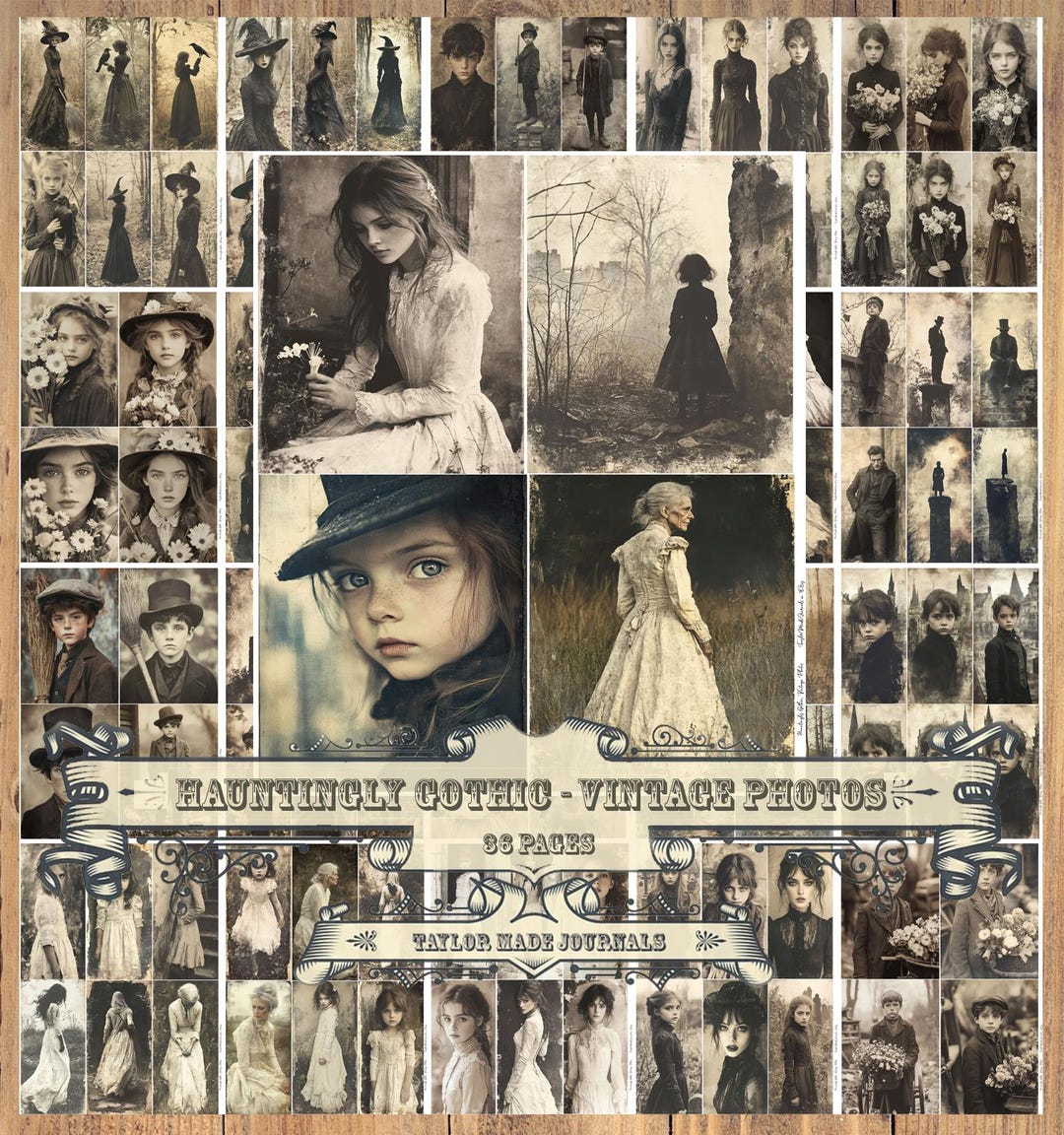 Hauntingly Gothic, Junk Journal Kit - 48 Page, 150+ Images, Vintage ...