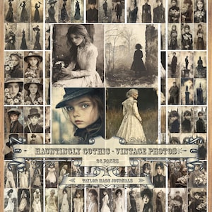 Hauntingly Gothic, Junk Journal Kit - 48 Page, 150+ Images, Vintage Photos, Gothic Journal Kit,Gothic Digital Kit,Printable Photos,Victorian
