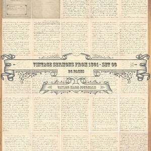 Vintage Sermon, SET 3 -26 Page,Junk Journal Kit, Digital Kit, Prayer Journal Digital Kit, Prayer Journal Ephemera, Bible Digital Kit