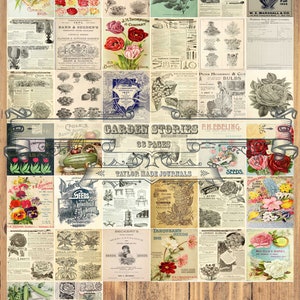 Garden Stories - 38 Page, Junk Journal Kit ,Digital Kit, Garden Journal Kit, Vintage Seed Package, Gardening Journal Ephemera