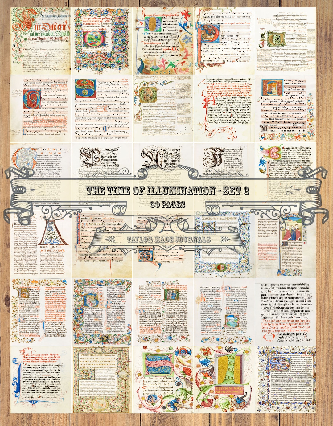 Time of Illumination Set 3 31 Pages Junk Journal Kit Etsy