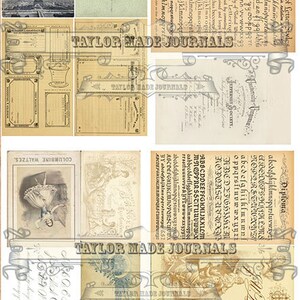 Vintage Paper Ephemera , SET 2 - 20 Page, Junk Journal Kit, Digital ...