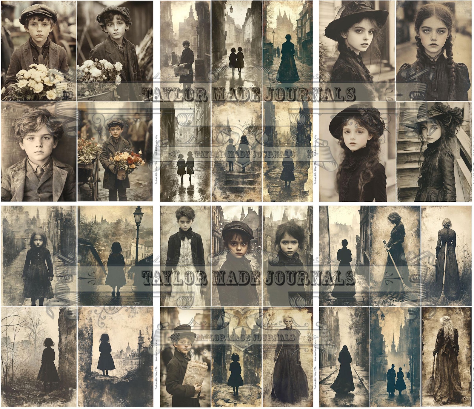 Hauntingly Gothic, Junk Journal Kit - 48 Page, 150+ Images, Vintage ...