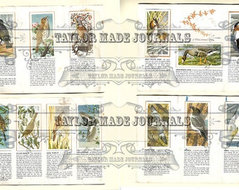 14 Page Digital Kit Tea Cards Bird Tea Cards Junk Journal Digital Kit 110 Image Vintage Tea Cards Digital Bird Tea Cards Printable