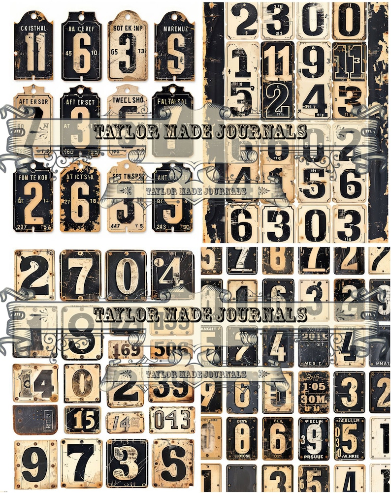 Journaling Number Industrial Numbers, Junk Journal Kit, Set 1-26 Pages, Junk Journal ...