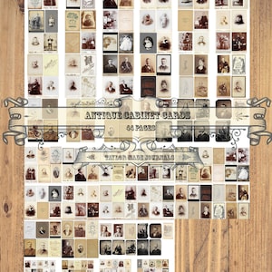 Schrank Karten -98 Fotos, Digital, Junk Journal Kit, Kabinett Karten, Digitale Schrank Karten, Vintage Fotos Digital Kit