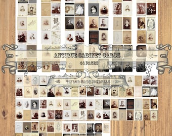 Cabinet Cards -98 Photos, Digital, Junk Journal Kit,Printable Cabinet Cards,Digital Cabinet Cards,Vintage Photos Digital Kit