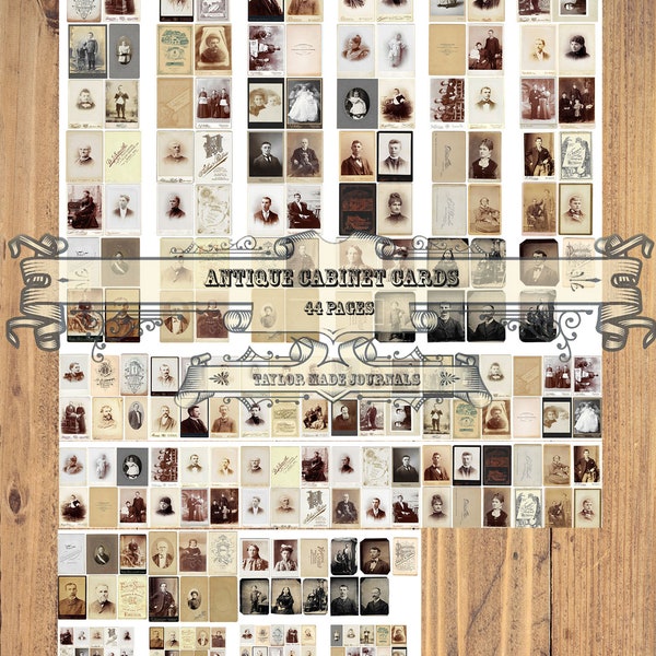 Cabinet Cards -98 Photos, Digital, Junk Journal Kit,Printable Cabinet Cards,Digital Cabinet Cards,Vintage Photos Digital Kit