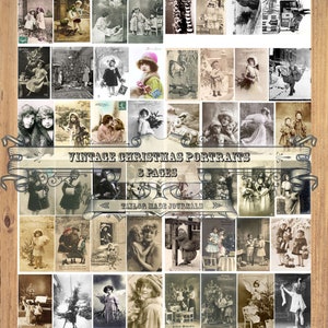 Foto di Natale vintage -64 immagini, digitale, kit diario spazzatura di Natale, kit di Natale digitale, stampabili di Natale