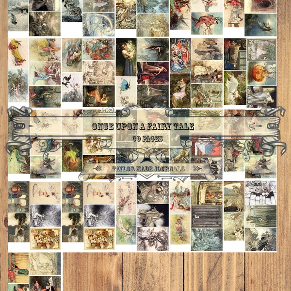 Once Upon A Fairy Tale - 30 Page, 100 Images,Junk Journal Kit, Digital,Fairy Tales Digital Kit,Fairy Tale Ephemera,Junk Journal Kit,