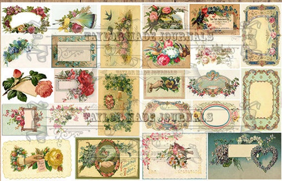 Victorian Calling Cards -120 Cards , Junk Journal Kit