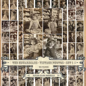 The Edwardian's, Fotos Vintage, CONJUNTO 1 - 39 Páginas em 2 Tamanhos Diferentes, Kit de Diário de Lixo, Digital, Para Imprimir, Kit Digital de Fotos Vintage