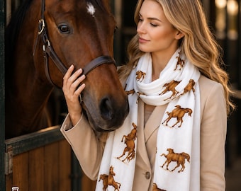 Horse Print Pashmina Scarf – A Lightweight, Stylish Wrap