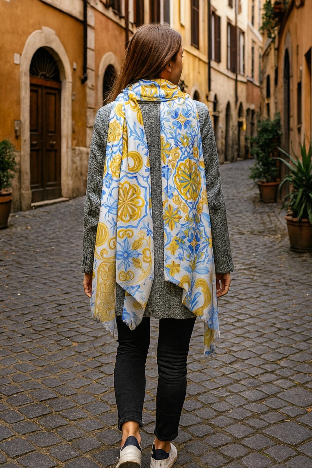 GFM Écharpe Pashmina Imprimé Coquelicots Noir Rouge - Foulard Jour Du Souvenir