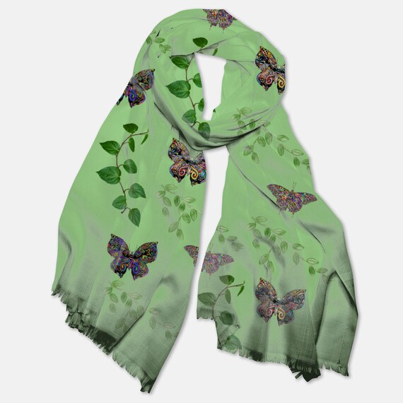 Sciarpa Stampa Animali Estiva Sciarpa Scialle Donna Lunga Estiva - Stampa Farfalle E Motivo Animale, Chiffon Viscosa, Multicolore Sciarpa Amazon - Foto 3