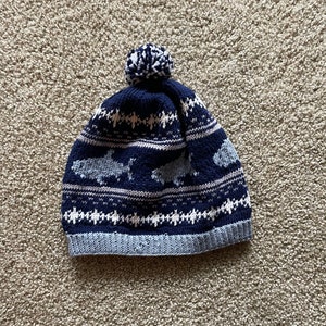 Shark Fair Isle Slouchy Hat