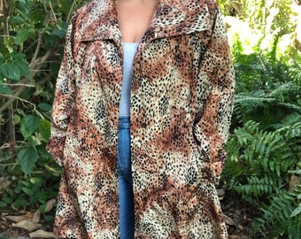 cheetah raincoat