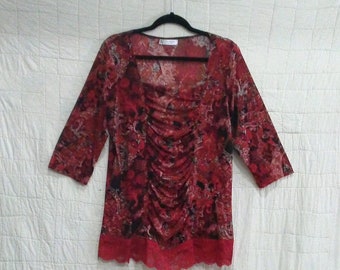 Upcycled womens tall single knit top 1XL
