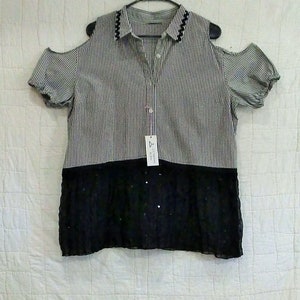 Boho Chic Fun Black Top Lg-Xl
