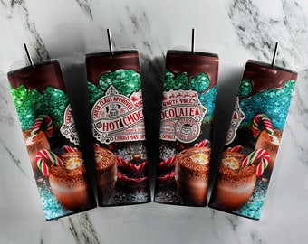 North Pole Hot Chocolate Tumbler | Santa Approved Tumbler | Holiday Gift Under 30 | 20oz Skinny Sublimation Tumbler