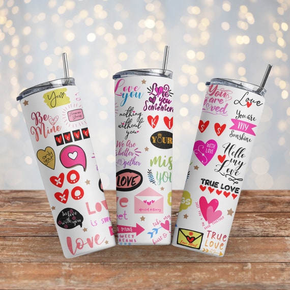 Cute Valentines Day Sayings Tumbler | Valentines Day Tumbler | Be Mine  Tumbler | Valentines Gift | 20oz Skinny Sublimation Tumbler w/Straw