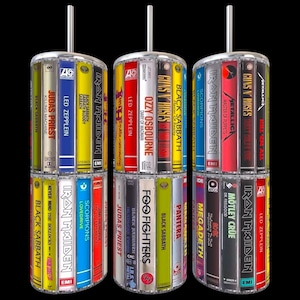 Rock & Roll Tumbler, Custom Tumbler, Skinny Tumbler, Custom Drinkware, Sublimation Skinny Tumbler with Straw, 20 oz tumbler