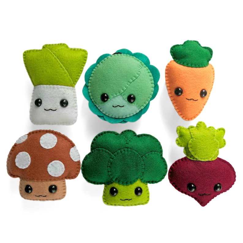 Kawaii plush farmer's market set / Plush food / Plushies / | Etsy