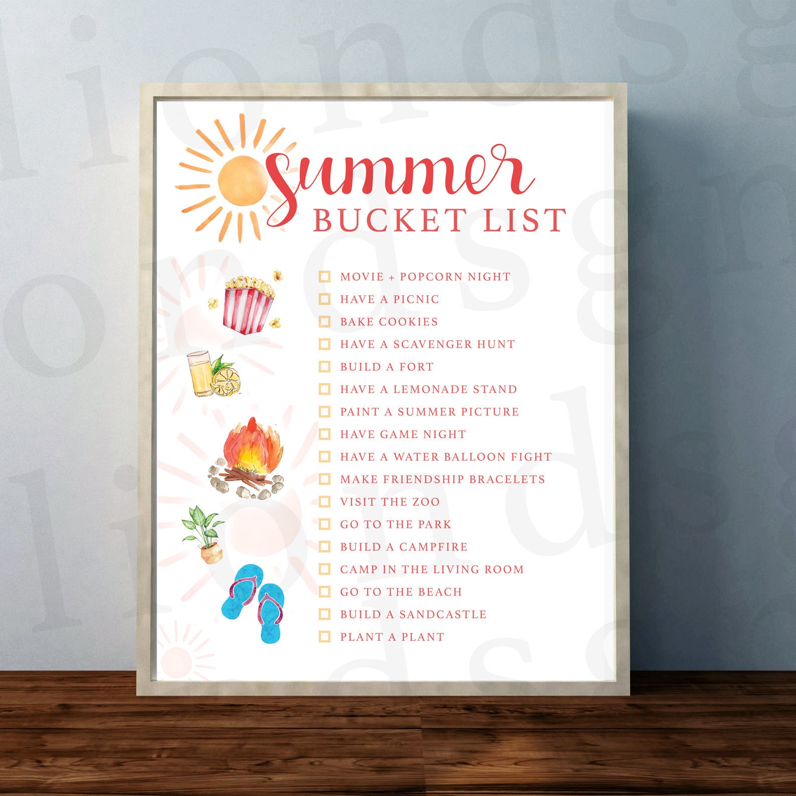 Kids Summer Bucket List 2021 Fun Printable Etsy