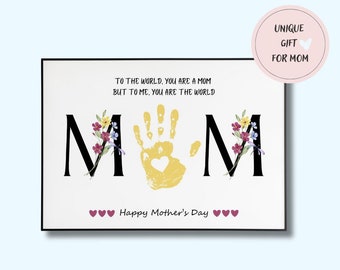 Handprint Mothers Day Printable,Mother's Day Handprint Craft,Mothers Day Gift Printable,Handprint Art Mothers Day,Mothers Day Craft for Kids