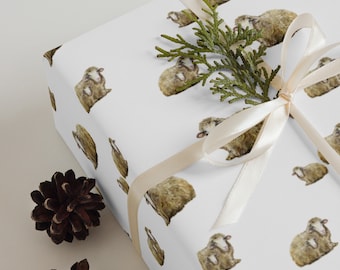 Hojas de papel de regalo navideñas gruesas de lujo con diseño de animal de oveja y bebé