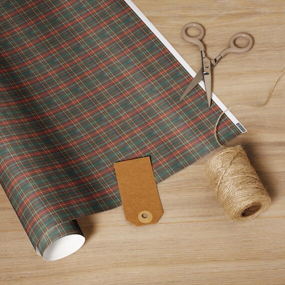 Vintage Plaid Wrapping Paper Roll