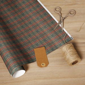 Vintage Plaid Wrapping Paper Roll