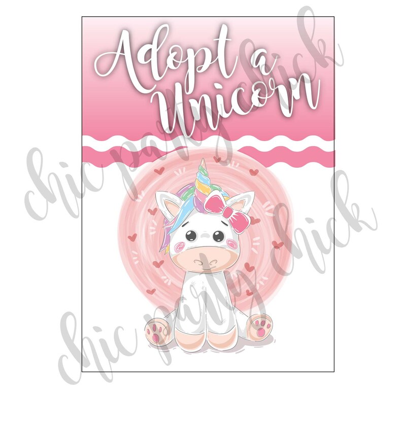 Instant Download Girl Birthday Unicorn Birthday Party Unicorn Party Unicorn Adoption Kit