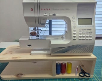 Wooden Handmade Sewing Machine or Embroidery Riser | Stand | Storage Shelf | Bags Totes & Bulky Items