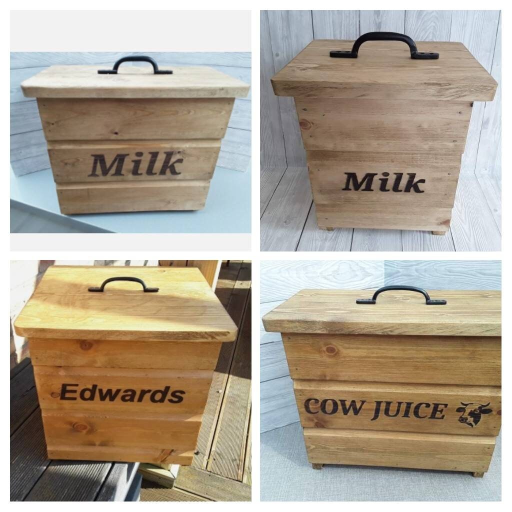 Handmade Wooden Doorstep Milk Box Bread Box Porch Storage Etsy UK