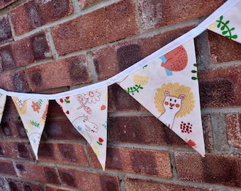 Safari Cotton Bunting, Baby Shower, Nursery Decor, Photo Shoot, Wall Hanging, Baby Room, Fabric Bunting, Garland, Childrens Room, Play Room.