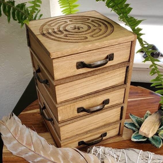 Goddess Hecate & the 5 Elements Altar and Apothecary Box. Unique Wicc…