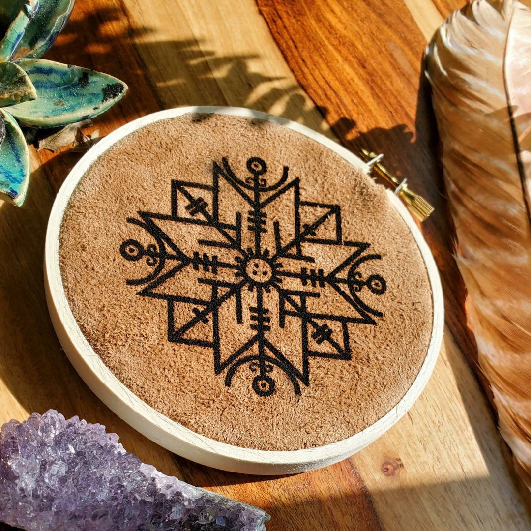Norse Protection Symbol on Leather Leather Pagan Gifts Pagan - Etsy