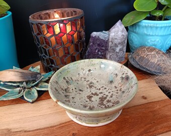 Ceramic Offering Dish, Hand thrown offering bowl, Altar offering bowl, Goddess altar offering bowl.