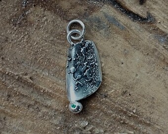 Handmade Sterling Silver Pendant with Green Zircon Stone