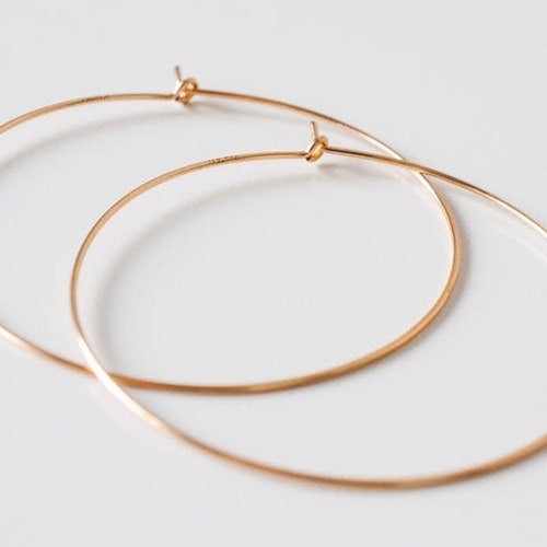 Thin Gold Hoop Earrings Super Thin Gold Hoops Ultra Thin Hoops - Etsy