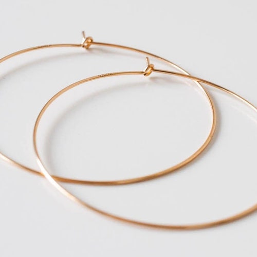 Thin Gold Hoop Earrings Super Thin Gold Hoops Ultra Thin Hoops Etsy